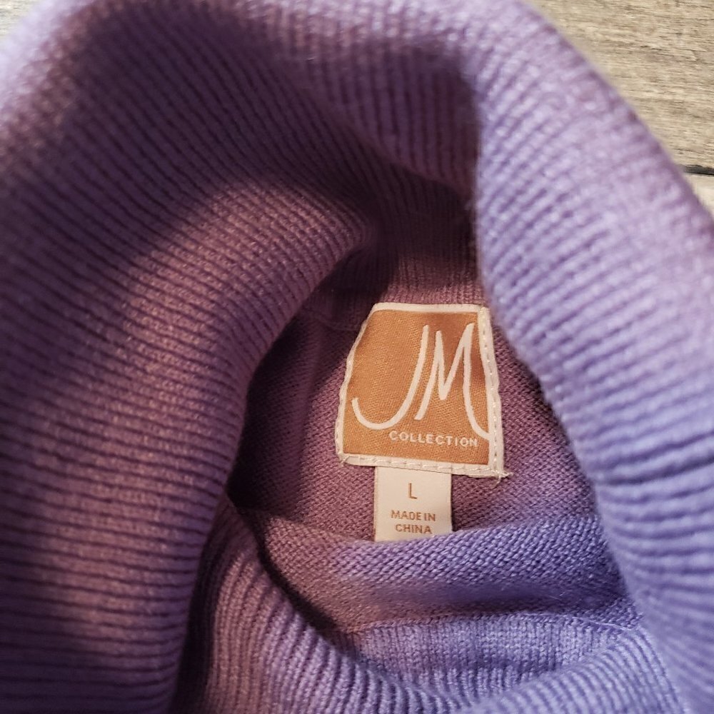 JM Collection Lilac Turtle Neck Sweater - Picture 4 of 9